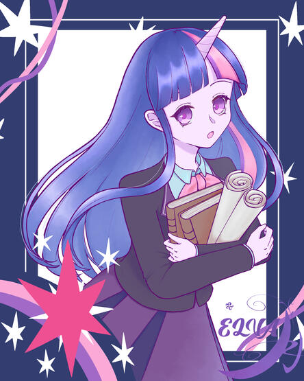 Half-body of Twilight Sparkle in human form (Fanart) Half-body of Twilight Sparkle in human form (Fanart)